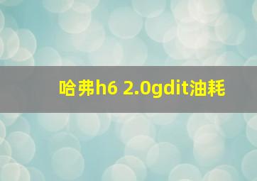 哈弗h6 2.0gdit油耗